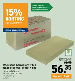 GAMMA Rocksono bouwplaat Plus Next steenwol aanbieding