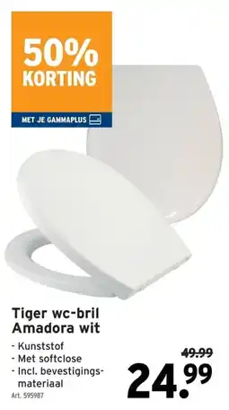 GAMMA Tiger wc-bril Amadora wit aanbieding