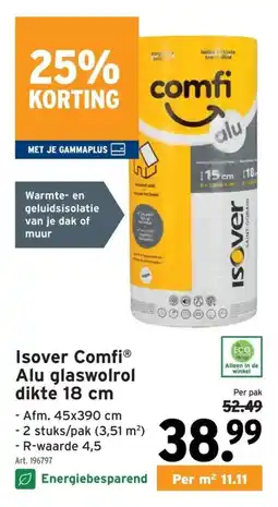 GAMMA Isover Comfi Alu glaswolrol aanbieding