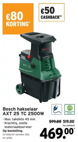GAMMA Bosch hakselaar AXT 25 TC aanbieding