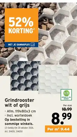 GAMMA Grindrooster wit of grijs aanbieding