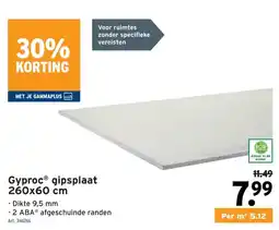 GAMMA Gyproc gipsplaat aanbieding