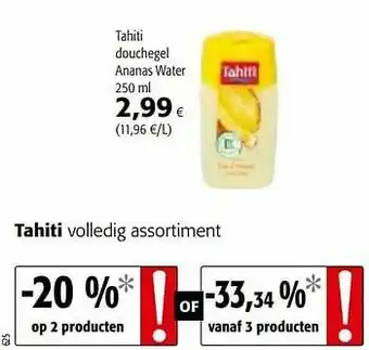 Colruyt Tahiti douchegel ananas water aanbieding