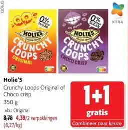 Colruyt Holie's crunchy loops original of choco crisp aanbieding