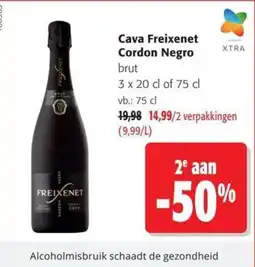 Colruyt Cava Freixenet Cordon Negro brut aanbieding