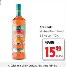 Colruyt Smirnoff vodka miami peach aanbieding