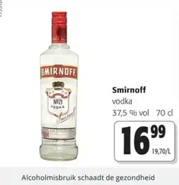 Colruyt Smirnoff vodka aanbieding