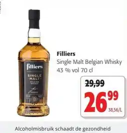 Colruyt Filliers single malt belgian whisky aanbieding
