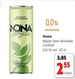 Colruyt Nona mojito non-alcoholic cocktail aanbieding