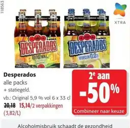 Colruyt Desperados alle packs aanbieding