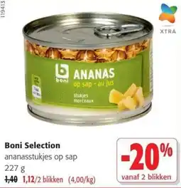 Colruyt Boni Selection ananasstukjes op sap aanbieding