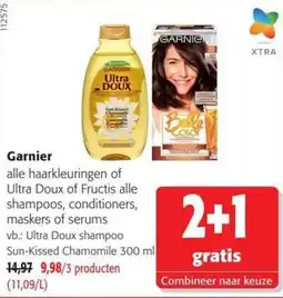Colruyt Garnier alle haarkleuringen of Ultra Doux of Fructis alle shampoos, conditioners, maskers of serums aanbieding