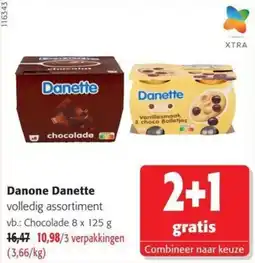 Colruyt Danone Danette volledig assortiment aanbieding