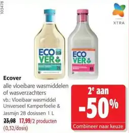 Colruyt Ecover alle vloeibare wasmiddelen of wasverzachters aanbieding