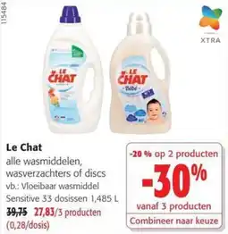 Colruyt Le Chat alle wasmiddelen, wasverzachters of discs aanbieding