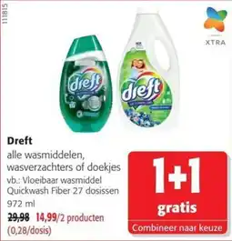Colruyt Dreft alle wasmiddelen, wasverzachters of doekjes aanbieding