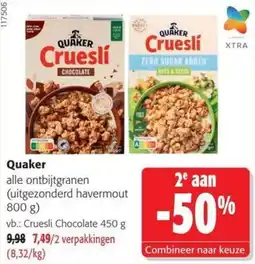 Colruyt Quaker alle ontbijtgranen aanbieding
