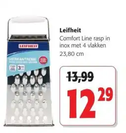 Colruyt Leifheit comfort line rasp in inox met 4 vlakken aanbieding