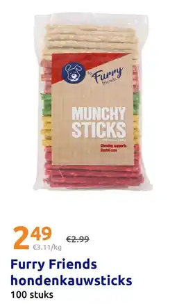 Action Furry Friends hondenkauwsticks aanbieding