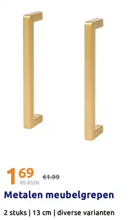 Action Metalen meubelgrepen aanbieding