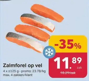 Zalmforel op vel
