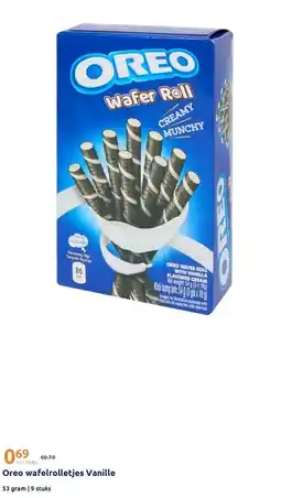 Action Oreo wafelrolletjes Vanille aanbieding