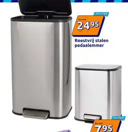 Action Roestvrij stalen pedaalemmer aanbieding
