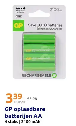 Action GP Oplaadbare Batterijen AA aanbieding