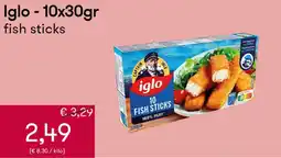 Peltri Iglo fish sticks aanbieding