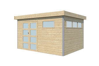 Makro Tuinhuis Lounge 385 x 295 cm stalen dak op geïsoleerd onderdak aanbieding