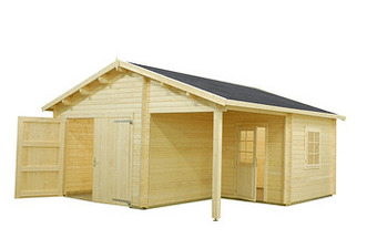 Blokhutgarage 530 x 570 cm 44 mm