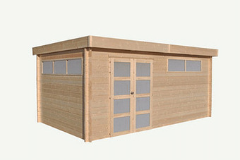 Makro Tuinhuis Modern 505 x 295 cm stalen dak op geïsoleerd onderdak aanbieding