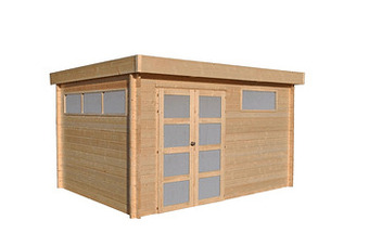 Makro Tuinhuis Modern 355 x 295 cm stalen dak op geïsoleerd onderdak aanbieding