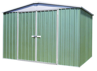 Makro Metalen tuinhuis Regent 300 x 366 x 206 cm groen aanbieding
