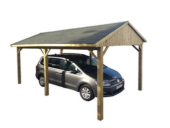 Carport hout puntdak 350 x 601 cm