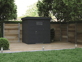 Makro Stalen tuinhuis Eleganto 210 x 210 cm enkele deur aanbieding