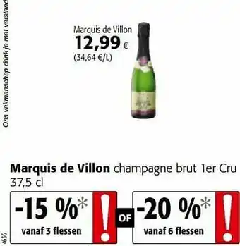 Colruyt Marquis de villon champagne brut 1er cru aanbieding