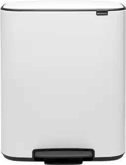 Coolblue Brabantia Bo Pedal Bin 2 x 30 Litres White aanbieding