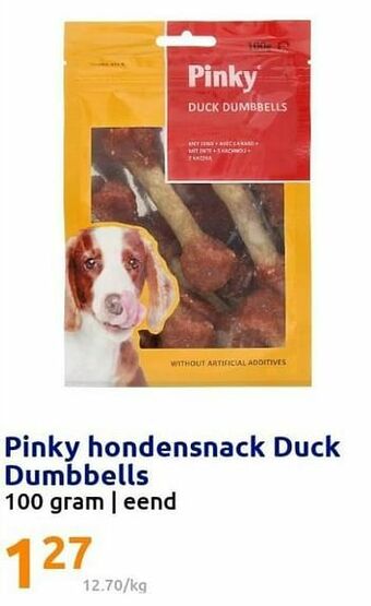 Action Pinky hondensnack duck dumbbells aanbieding