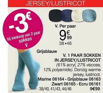 Damart 1 paar sokken in jersey-lustricot aanbieding
