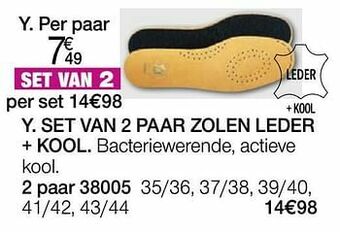 Damart Set van 2 paar zolen leder + kool aanbieding