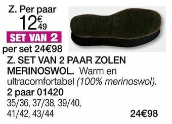 Damart Set van 2 paar zolen merinoswol aanbieding