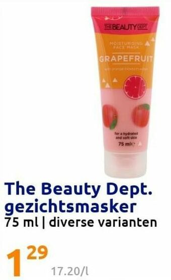 Action The beauty dept. gezichtsmasker aanbieding
