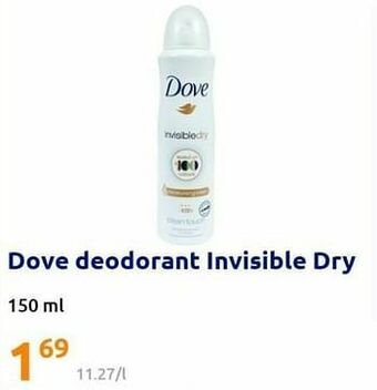Action Dove deodorant invisible dry aanbieding
