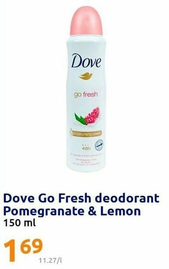 Action Dove go fresh deodorant pomegranate + lemon aanbieding