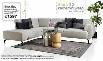 Henders & Hazel Hoekopstelling baltimore in stof aanbieding