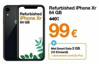 Orange Apple refurbished iphone xr 64 gb aanbieding