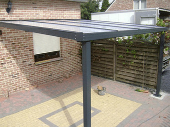 Aluminium terrasoverkapping 8 x 3,5 m