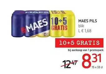 Spar Maes Pils 10+5 Gratis aanbieding