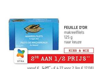 Spar Feuille D'or Makreelfilets aanbieding